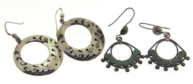 Lot of 2 Sterling Silver Mexico Earrings