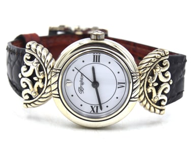 Brighton quartz white dial on leather strap watch