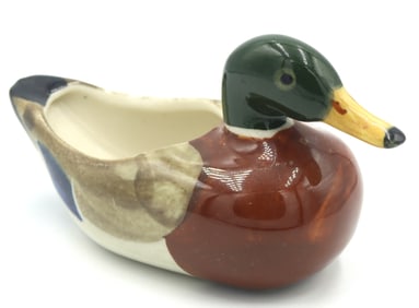 Vintage Mallard Duck hand painted under glaze porcelain