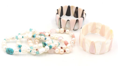 Set of 6 Honora pearl bracelets