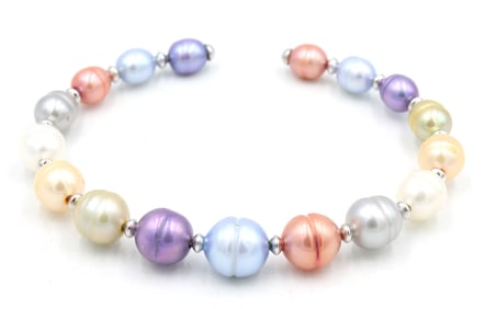 Multi color Honora pearl bangle bracelet