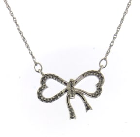 925 Sterling Silver Bow Pendant on Chain
