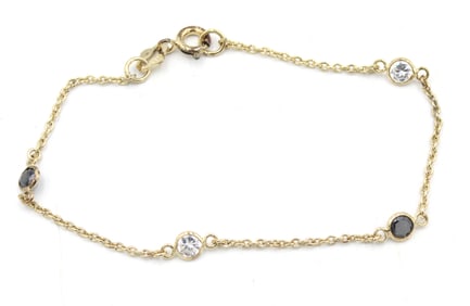 Black and White Crystal Station Bracelet