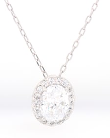 Tacori 925 sterling silver cubic zirconia pendant on chain
