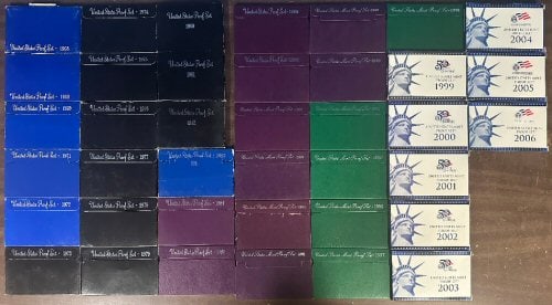1968 to 2006 39 Different Proof Sets issued by The Mint