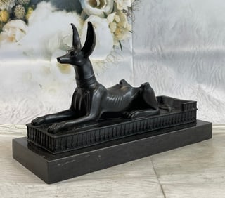 Win Holder Egyptian Dog Bronze Sculpture