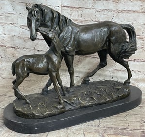 Western Horse Farm Bronze Sculpture