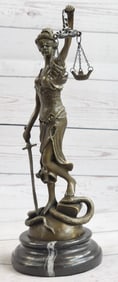 Lady Blind Justice Bronze Statue