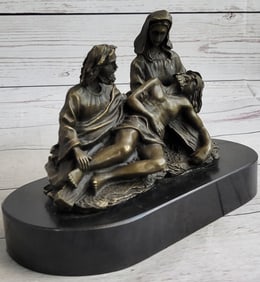 Lamentation the Dead Christ Religious Bronze Statue