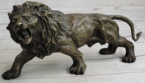 Wildlife Edition African Lion Bronze Sculpture