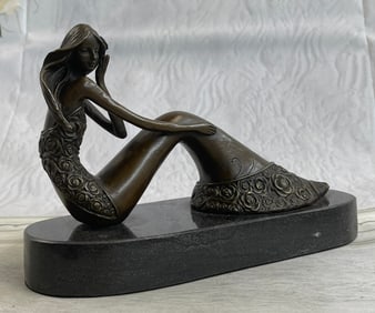 Mermaid Decor Bronze Statue