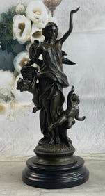 Beautiful Sexy Mother with Children Bronze Sculpture