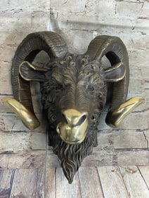 Mascot Ram Head Bronze Sculpture