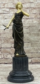 Young Woman With Sword Bronze Statue