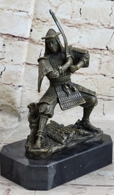 Japanese samurai Warrior Bronze Marble Sculpture