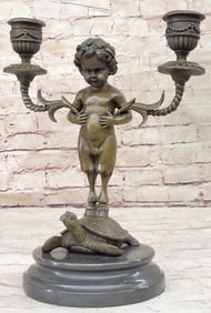 Candle Holder Bronze Statue