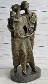 Couple with Baby Modern Bronze Sculpture