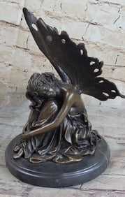 Fairy With Wings Goddess Bronze Sculpture