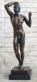 Nude Male Bronze Marble Sculpture