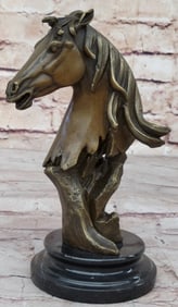 Horse Head Bust Bronze Sculpture