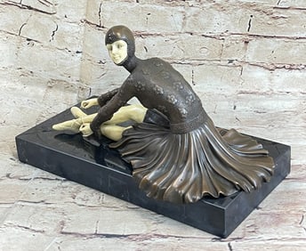 BRONZE ART NOUVEAU DECO STATUE