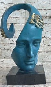 Salvador Dali Integrated a Face Bronze Sculpture Special Patina Statue Hot Cast
