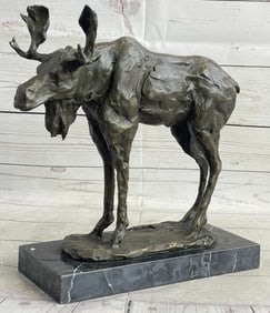 Bull Moose Bronze Sculpture