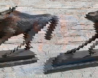 Handcrafted Bronze Wolf Statue by Moigniez: Modern Home Decor Figure