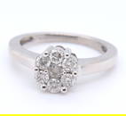 Sparkling White Gold Diamond Flower Cluster Ring