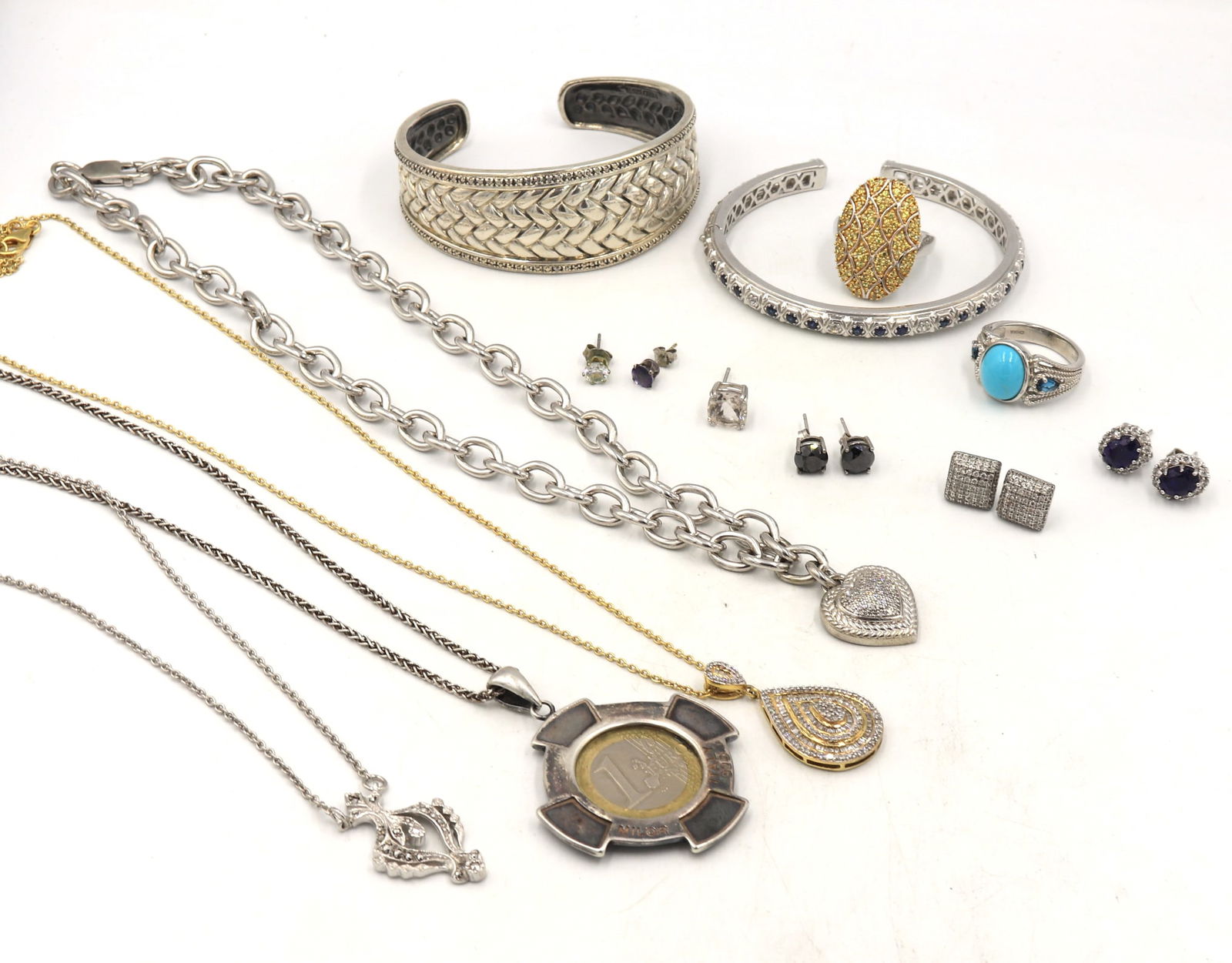 Group lot of 925 Sterling silver mixed jewelry (1 of 12)