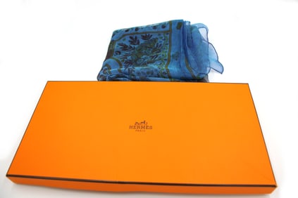 Hermes 140cm Turquoise Fuchsia Silk Scarf