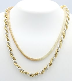 Group lot of 2 Vintage 925 sterling silver chains