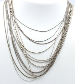 Group lot of 13 Vintage 925 sterling silver chains