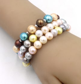 Lot of 3 Honora pearl bracelets