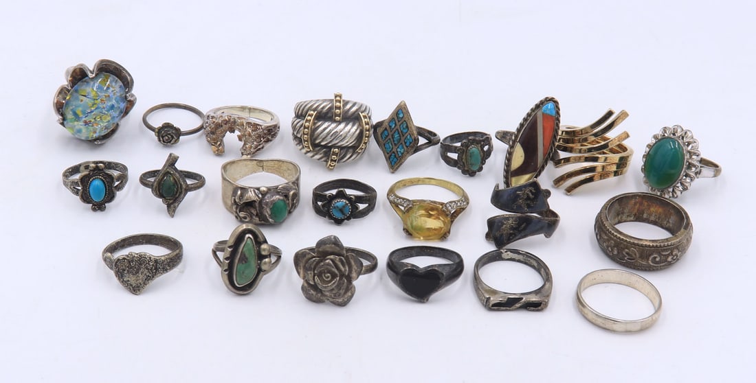 Group lot of vintage 925 sterling silver rings (1 of 7)