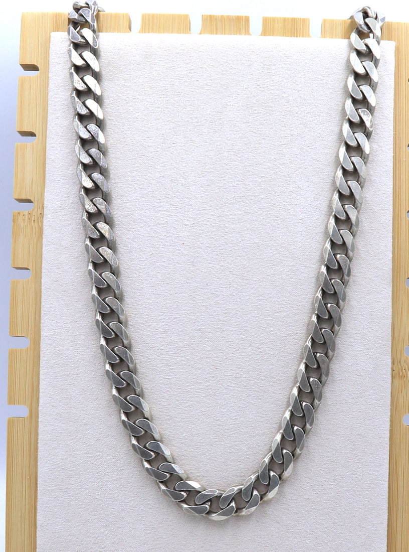 Super Heavy Italian 925 sterling silver Curb link chain necklace (1 of 5)