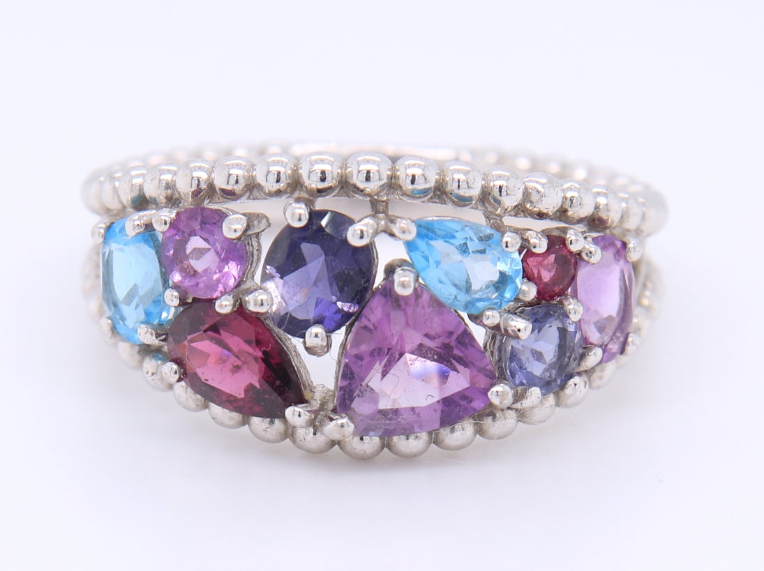 925 Sterling Silver Multi Gemstone Ring (1 of 4)