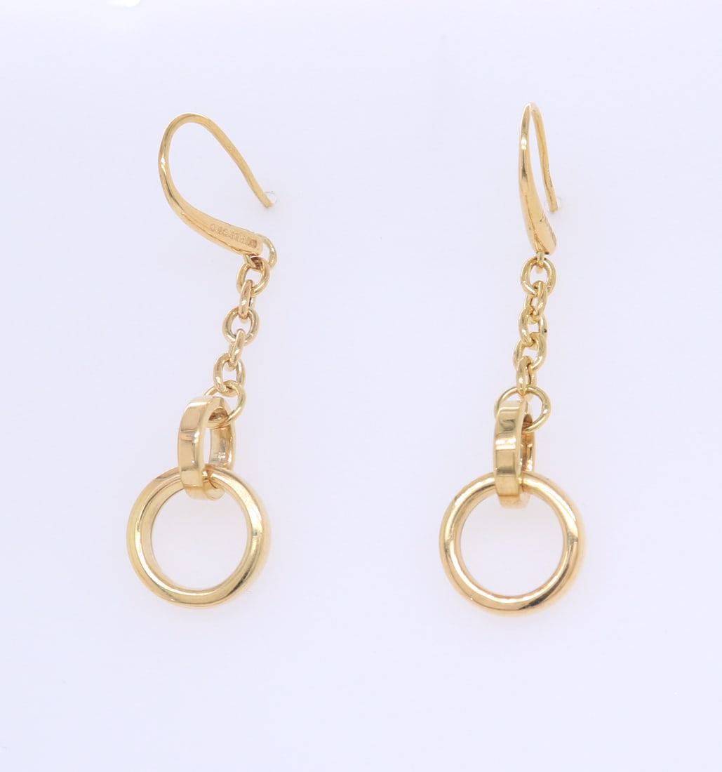 18kt SuperOro Circle Dangle Earrings (1 of 6)