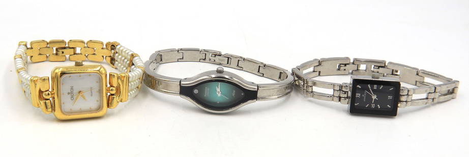 Group lot of 3 watches: Group lot of 3 ladies stainless steel watches. Croton, Anne Klein and Armitron. Total weight of watches 97 grams.