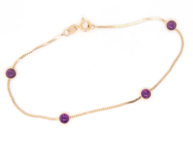 14kt Yellow gold amethyst bracelet
