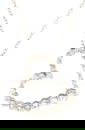 14kt White gold shared prong open heart pendant on chain