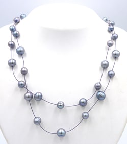 2 row strand Honora station necklace