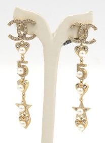 Chanel Heart and Star NO5 symbolic CC earrings
