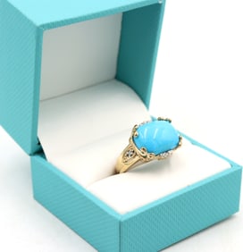 Fabulous Yellow Gold Turquoise Ring