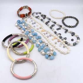 Big group lot of sterling silver Pearl Jewelry
