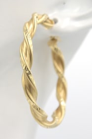 14kt Yellow gold twisted hoop earrings