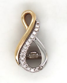 14kt two tone gold diamond pendant