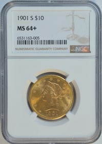 1901-S $10 Gold Liberty Eagle NGC MS64+