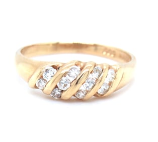 Sparkling Dainty Diamond Dome Ring