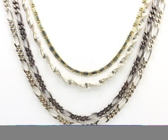 Group lot of 4 vintage 925 sterling silver necklaces